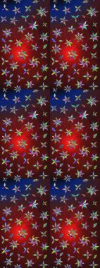 Raster Yumuşak kumaş deseni. Çiçeksel kahverengi ve kırmızı çizim deseni. Klasik taslak çizimi. Raster çiçek izi..