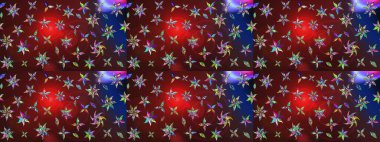 Kahverengi ve kırmızı renkte çiçekler. Düz Çiçek Elementleri Tasarımı. Çiçek desenli eskiz, yaz çiçekleri. Renkli Bahar Teması çizim şablonu.