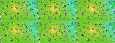 Küçük çiçekteki sevimli çiçek deseni. Modaya uygun kumaş deseni. Raster illüstrasyonu. Tony 'nin kumaş desenini çiz.