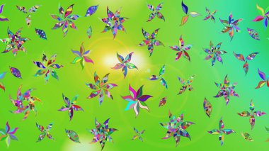 Yeşil ve sarı renkli çiçekler. Nazikçe, güzel çiçek arkaplanı. Raster çiçek desenli ve çiçekli..