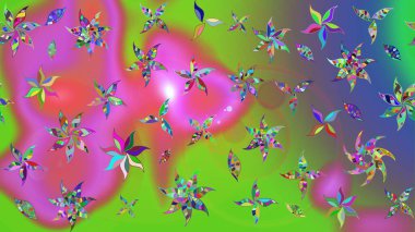 Güzel kumaş deseni. Düz Çiçek Elementleri Tasarımı. Raster illüstrasyonu. Renkli Bahar Teması eskiz kalıbı. Karalama çiçeği. Zentangle soyut çiçekleri.