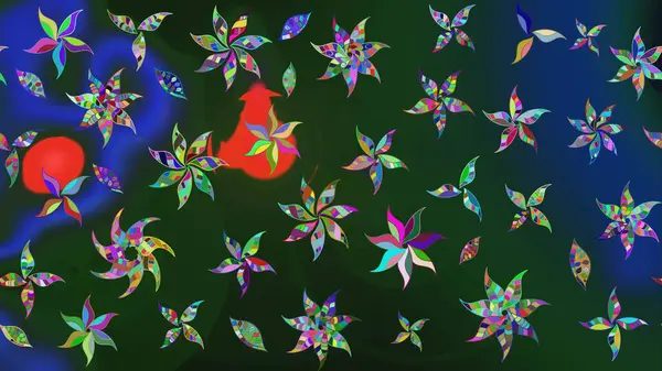 Motley illüstrasyonu. Moda baskıları için zarif bir şablon. Küçük renkli çiçekler. Çiçekli bahar çiçekleri. Küçük çiçekte şirin desenler.