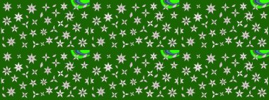 Çiçek desenli eskiz. Yeşil ve nötr renklerde çiçekler. Tişört baskısı için çiçek boyama rasteriName.