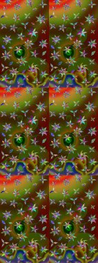 Doodle tarzı. Kahverengi ve yeşil renkli çiçekler. Elle çizilmiş sonbahar çiçeği deseni. Tekstil ve kapak tasarımı için mükemmel. Renkli kahverengi ve yeşil çizim deseni.