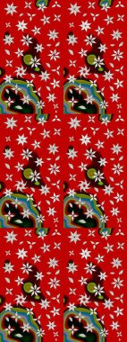 Raster illüstrasyonu. Küçük çiçekli yay deseni çiz. Suluboya stilinde kırmızı ve nötr renkler üzerine.