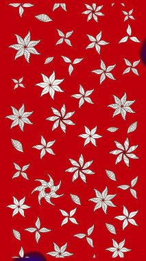 Küçük çiçekteki sevimli çiçek deseni. Kırmızı ve nötr renkte çiçekler.