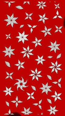 Şatafatlı bahar bahçesi dokusu. Kırmızı ve nötr renkler üzerine çiçek çizimi. Kırmızı ve nötr renklerde çiçekler. Raster illüstrasyonu. Çiçek deseni.