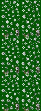 Varicologreen ve nötr raster çizimi. Küçük çiçekteki sevimli çiçek deseni. Birçok yeşil ve nötr soyut çiçekli tropikal çizim deseni.