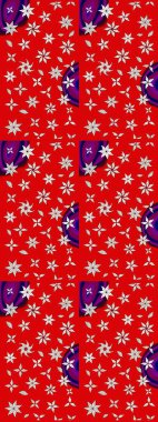 Çiçekli karalama şeklinde Raster çiçek deseni. Raster illüstrasyonu. Kibarca, yaz çiçekleri kırmızı ve nötr renklerde.