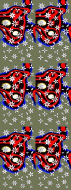 Eskiz arkaplan modeli. Yeşil ve siyah üzerine çiçekler. Suluboya, elle çizilmiş. Raster stoku.