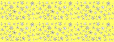 Raster illüstrasyonu. Sarı ve beyaz renklerde bahar çiçekleri. Raster çiçek desenli ve çiçekli..