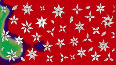 Kırmızı ve nötr renklerde çiçekler. Renkli Bahar Teması eskiz kalıbı. Düz Çiçek Elementleri Tasarımı. Güzel çiçek deseni..