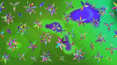 Modern yeşil ve menekşe arkaplan duvar kâğıdı çizgileri, desenli desenli desenli çiçekler, çiçekli süsler. Çiçekli el çizimi çizimi deseni.