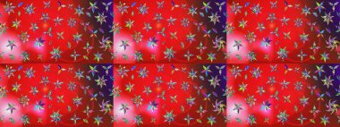 Düz Çiçek Elementleri Tasarımı. Çiçekli eskiz çizimi. Kırmızı ve pembe renkte çiçekler. Renkli Yaz Teması çizim şablonu.