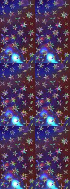 Raster güzel bir çiçek deseni çizmiş. Bahar mevsimi. Tatil havası. Mor ve mor renkli çiçekler. Nazik romantik baskı.