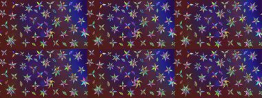 Raster düz çiçek çizim deseni. Mor ve mor renkli çiçekler. Tasarım hediye paketi, tebrik kartları, posterler ve afiş tasarımı.