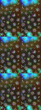 Bir sürü kahverengi ve gri soyut çiçekli tropik eskiz deseni. Varisolokahverengi ve gri raster çizimi. Küçük çiçekte sevimli çiçek deseni var..