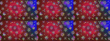 Raster suluboya çiçek deseni, narin çiçekler, kırmızı ve kahverengi çiçekler, tebrik kartı şablonu. Raster Güzel kumaş deseni.