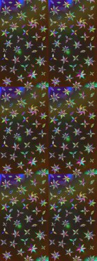 Yumuşak, bahar çiçekleri kahverengi ve gri renklerde. Patlayan çiçekler soyut olarak yerleştirilmiş. Raster illüstrasyonu. Raster deseni.