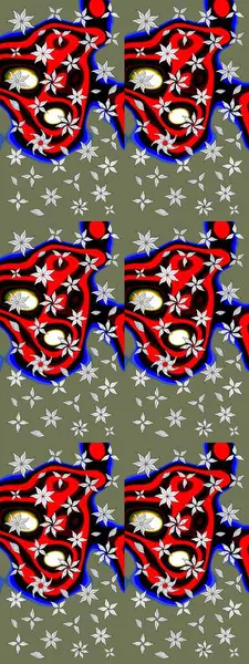 Eskiz arkaplan modeli. Yeşil ve siyah üzerine çiçekler. Suluboya, elle çizilmiş. Raster stoku.