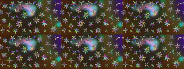 Kahverengi ve gri renkli çiçekler. Raster illüstrasyonunda çiçek deseni çizimi.