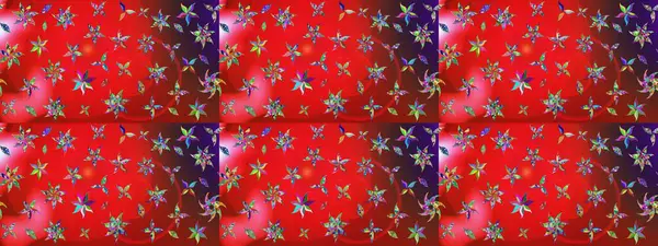 Kırmızı ve kahverengi renkte etnik çiçeklerle süslenmiş zarif bir eskiz şekli. Asya Tekstil 'inde Raster Çiçek İllüstrasyonu.