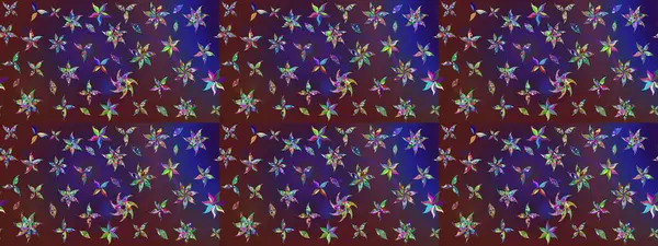 Raster düz çiçek çizim deseni. Mor ve mor renkli çiçekler. Tasarım hediye paketi, tebrik kartları, posterler ve afiş tasarımı.