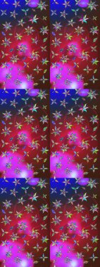 Çiçekler, dallar, bitkiler ve çiçekler. El çizimi. Güzel kumaş deseni. Raster illüstrasyonu.