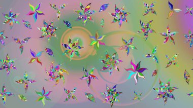 Tarafsız ve yeşil renklerde çiçekler. Çiçekli eskiz çizimi. Düz Çiçek Elementleri Tasarımı. Renkli Yaz Teması çizim şablonu.