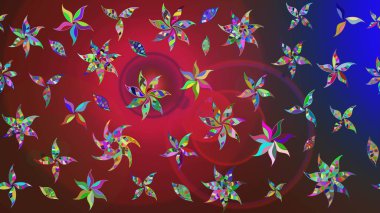 Raster. Güzel suluboya çiçekler, parlak resimler ilham verici ve kahverengi çiçek desenli eskiz arka planı.