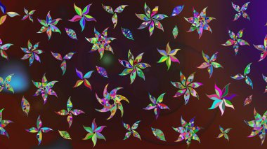 Raster illüstrasyonu. Kahverengi ve mor renkli güzel bir tekstil. Suluboya çiçekli çiçek deseni.