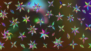 Asya tekstil tarzında. Raster illüstrasyonu. Raster illüstrasyonu. Kahverengi ve gri renkli çiçekler. Çiçek desenini çiz.