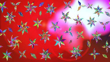 Raster illüstrasyonu. El çizimi. Çiçekli, yapraklı, çiçek desenli çizim..