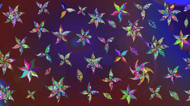 Renkli Bahar Teması eskiz kalıbı. Raster illüstrasyonu. Düz Çiçek Elementleri Tasarımı. Menekşe ve mor renkte zarif çiçek buketi suluboya.