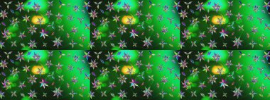 Küçük çiçekli basit bir çiçek çizimi. Yeşil ve gri renkli şirin çiçekler. Raster illüstrasyonu. Moda baskısı, albüm, ambalaj kağıdı, duvar kağıdı için zarif dekoratif süslemeler..