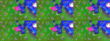 Taslak desenli, modaya uygun kumaş deseni. Düz Çiçek Elementleri Tasarımı. Şirin çiçek elementleri. Renkli Bahar Teması eskiz kalıbı. Raster illüstrasyonu.