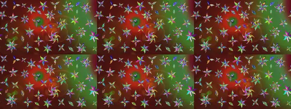 Chichi 'nin kumaş kalıbını çiz. Raster illüstrasyonu. Çiçek deseni. Renkli Bahar Teması eskiz kalıbı. Düz Çiçek Elementleri Tasarımı.