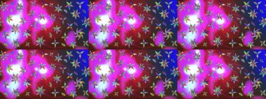 Karalama çiçekleri çizim kalıbı. Raster deseni. Sanat ilham verici ve mavi tarzı çiçekler ve arkasında izler bırakıyor. Mor ve mavi el çizimi desen.