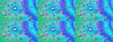 Şatafatlı bahar bahçesi dokusu. Raster illüstrasyonu. Flower eskiz arka planı. Çiçek deseni.