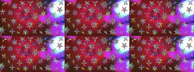 Modern çiçek arkaplanı. Halk tarzı. Moda baskıları için zarif bir şablon. Parlak renkli çiçekleri ve kırmızı ve menekşe rengi yaprakları olan harika bir çiçek deseni..