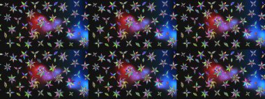 Çiçek izi. Suluboya çizim kalıbı. Suluboya tarzında gri ve mavi renkte çiçekler.