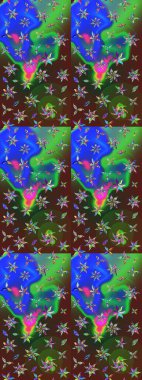 Beautiful watercolor Bouquet of summer flowers sketch pattern. Nice fabric pattern.