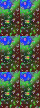 Düz Çiçek Elementleri Tasarımı. Renkli Bahar Teması eskiz kalıbı. Çiçekli eskiz arkaplanı. Çocuk stili.