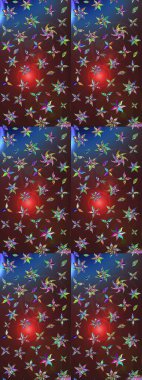 Kahverengi ve mor renkli etnik çiçekli zarif eskiz deseni. Asya Tekstil 'inde Raster Çiçek İllüstrasyonu.