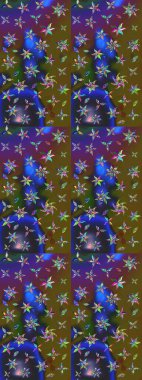 Renkli yeşil ve kahverengi çizim kalıpları. Elle çizilmiş sonbahar çiçeği deseni. Yeşil ve kahverengi renkli çiçekler. Tekstil ve kapak tasarımı için mükemmel. Doodle tarzı.