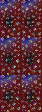 Raster deseni. Botanik çizim kalıbı. Suluboya etkisi. Organik elementler.