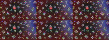 Mor ve kahverengi renklerde. Raster illüstrasyonu. Çiçek buketleriyle klasik tarzda eskiz deseni.