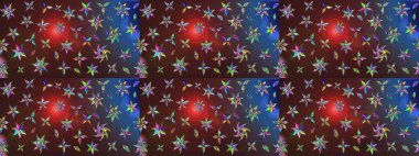 Raster illüstrasyonu. Tekstil veya kitap kapakları, imalat, duvar kağıtları, baskı, hediye paketi ve yapıştırma kitabı için çiçek eskizi geçmişi. Küçük ölçekli çiçeklerdeki basit sevimli desen.