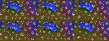 Nazik, sevimli çiçek arkaplanı. Çiçekli karalama şeklinde Raster çiçek deseni. Yeşil ve kahverengi renkte çiçekler.