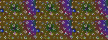 Raster. Zarif, parlak ve eskiz yeşil ve kahverengi çiçek desenli tasarım. Sabıka baskıları, bebek kıyafetleri, duvar kâğıtları, paket kutuları vb..